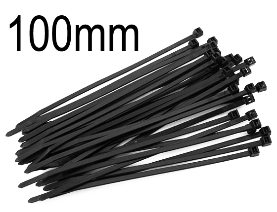 Kabelbinder schwarz, 2.5mm breit, 100mm lang, 100 Stück, Verbrauchsmaterial, Werkstattbedarf, Produkte